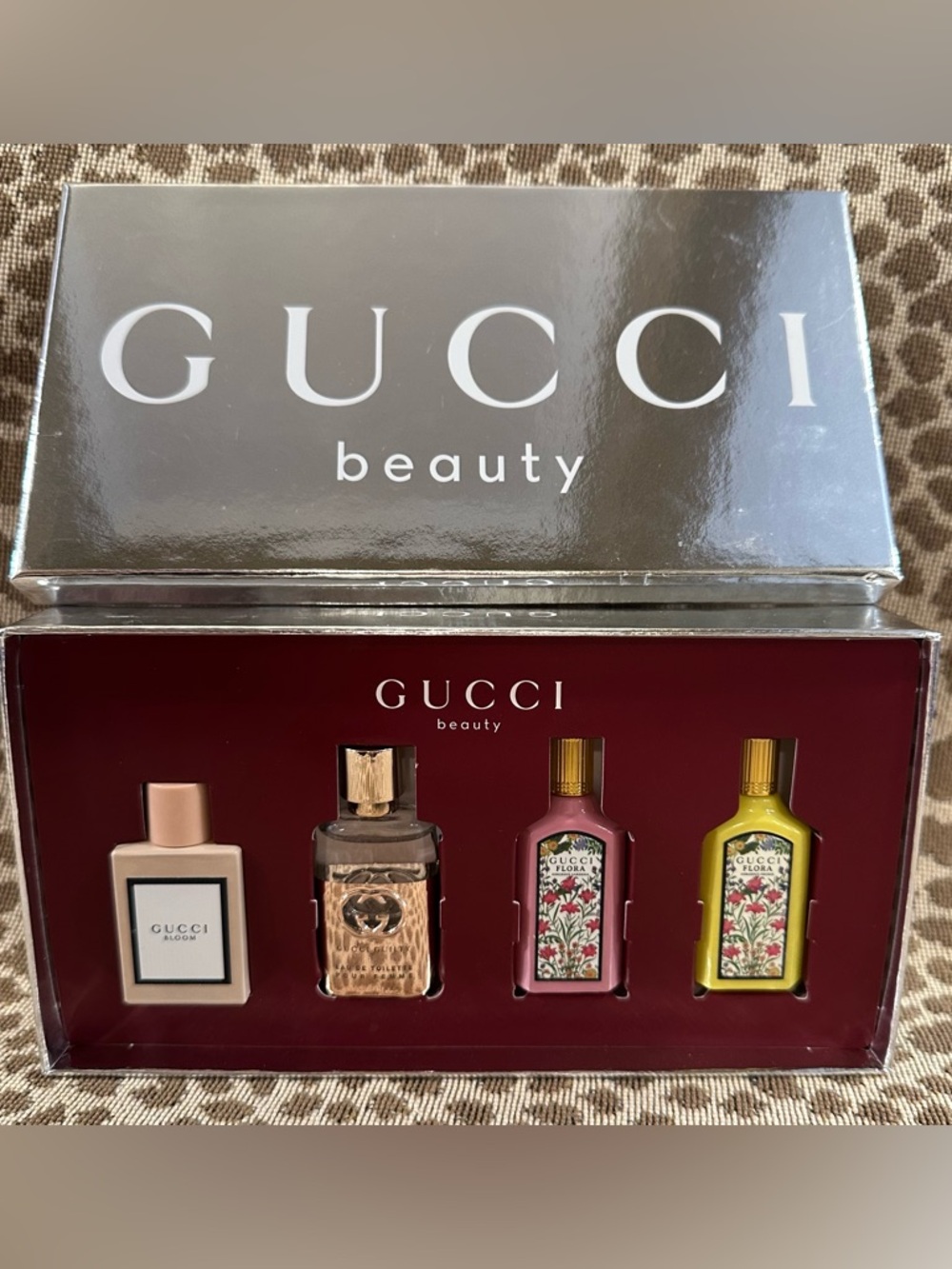New in Box GUCCI 4Pc Mini Perfume Set~Fragrance Gift Set~EDP~5ml Each